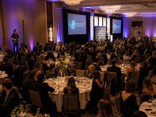 Corporate conference dinner or summit event with live music