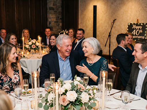 Intimate anniversary celebration dinner party